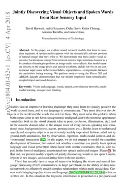 Jointly Discovering Visual Objects and Spoken Words from Raw Sensory
  Input