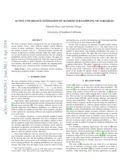 Active covariance estimation by random sub-sampling of variables
