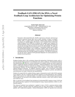 Feedback GAN (FBGAN) for DNA: a Novel Feedback-Loop Architecture for
  Optimizing Protein Functions