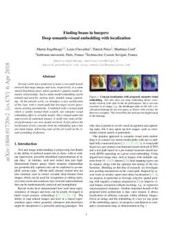 Finding beans in burgers: Deep semantic-visual embedding with
  localization