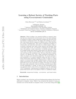 Learning a Robust Society of Tracking Parts using Co-occurrence
  Constraints