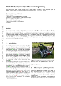 TrimBot2020: an outdoor robot for automatic gardening