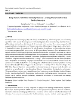 Large Scale Local Online Similarity/Distance Learning Framework based on
  Passive/Aggressive