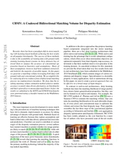 CBMV: A Coalesced Bidirectional Matching Volume for Disparity Estimation