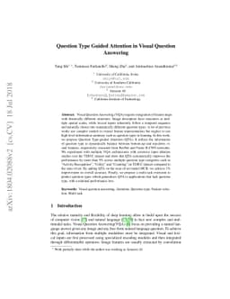 Question Type Guided Attention in Visual Question Answering