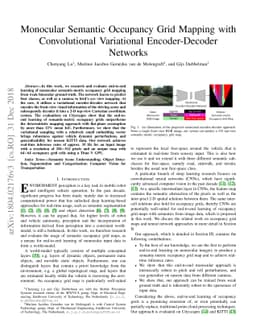 Monocular Semantic Occupancy Grid Mapping with Convolutional Variational
  Encoder-Decoder Networks