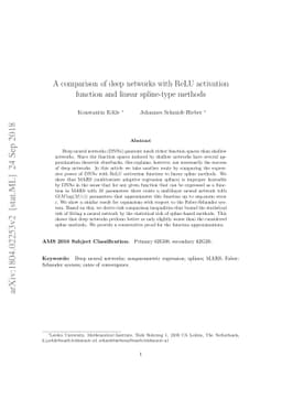 A comparison of deep networks with ReLU activation function and linear
  spline-type methods