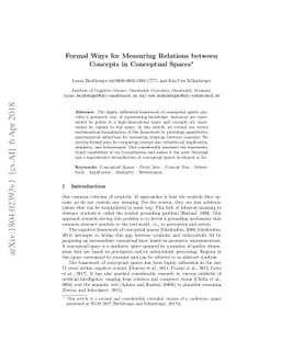 Formal Ways for Measuring Relations between Concepts in Conceptual
  Spaces