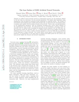 The Loss Surface of XOR Artificial Neural Networks