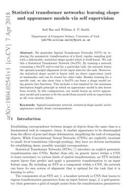 Statistical transformer networks: learning shape and appearance models
  via self supervision