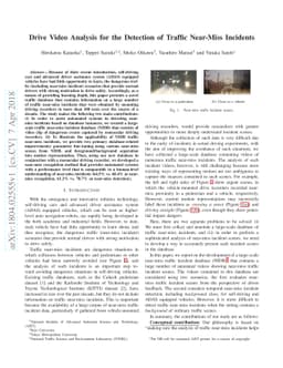 Drive Video Analysis for the Detection of Traffic Near-Miss Incidents