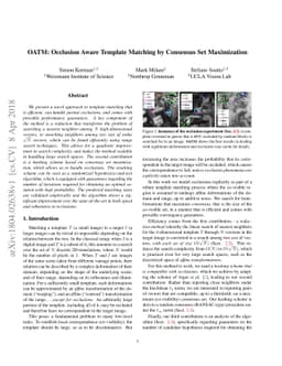OATM: Occlusion Aware Template Matching by Consensus Set Maximization