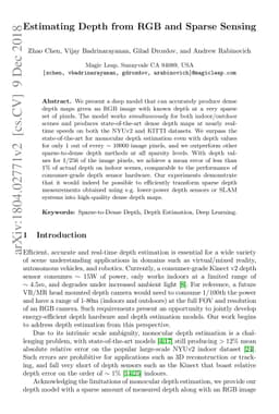 Estimating Depth from RGB and Sparse Sensing