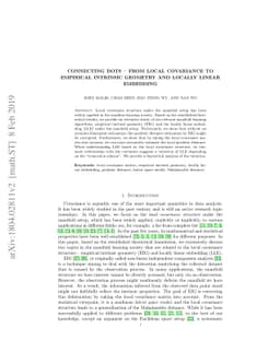 Connecting Dots -- from Local Covariance to Empirical Intrinsic Geometry
  and Locally Linear Embedding