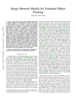 Image Moment Models for Extended Object Tracking