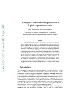 On marginal and conditional parameters in logistic regression models
