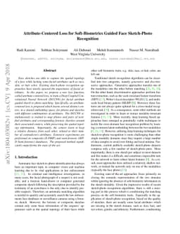 Attribute-Centered Loss for Soft-Biometrics Guided Face Sketch-Photo
  Recognition