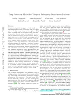 Deep Attention Model for Triage of Emergency Department Patients