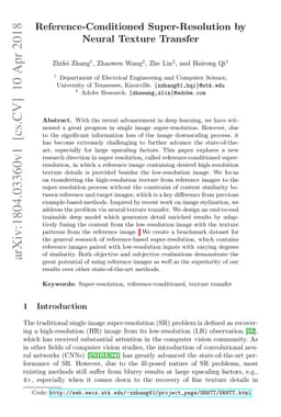 Reference-Conditioned Super-Resolution by Neural Texture Transfer