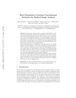 Roto-Translation Covariant Convolutional Networks for Medical Image
  Analysis
