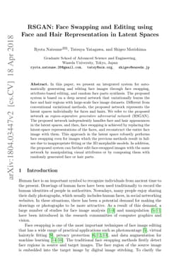 RSGAN: Face Swapping and Editing using Face and Hair Representation in
  Latent Spaces