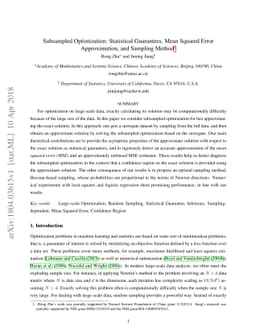 Subsampled Optimization: Statistical Guarantees, Mean Squared Error
  Approximation, and Sampling Method
