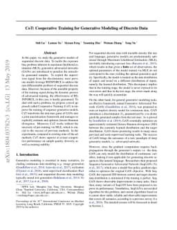 CoT: Cooperative Training for Generative Modeling of Discrete Data