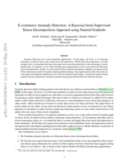 E-commerce Anomaly Detection: A Bayesian Semi-Supervised Tensor
  Decomposition Approach using Natural Gradients