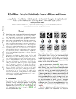 Hybrid Binary Networks: Optimizing for Accuracy, Efficiency and Memory