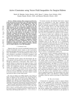 Active Constraints using Vector Field Inequalities for Surgical Robots