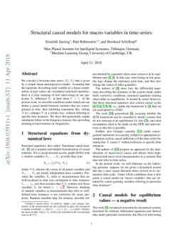 Structural causal models for macro-variables in time-series