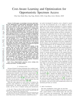 Cost-Aware Learning and Optimization for Opportunistic Spectrum Access