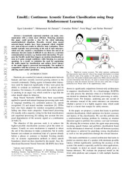 EmoRL: Continuous Acoustic Emotion Classification using Deep
  Reinforcement Learning
