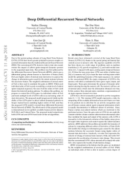 Deep Differential Recurrent Neural Networks