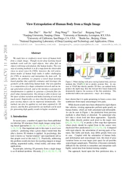 View Extrapolation of Human Body from a Single Image