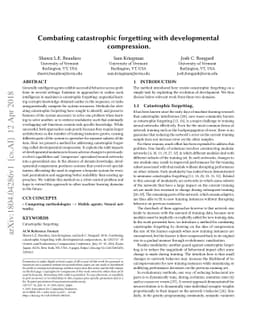 Combating catastrophic forgetting with developmental compression