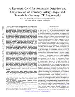 A Recurrent CNN for Automatic Detection and Classification of Coronary
  Artery Plaque and Stenosis in Coronary CT Angiography
