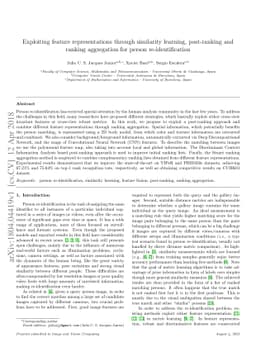 Exploiting feature representations through similarity learning,
  post-ranking and ranking aggregation for person re-identification