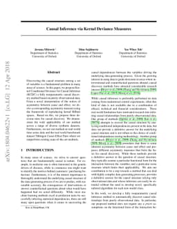 Causal Inference via Kernel Deviance Measures