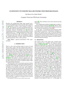 An efficient CNN for spectral reconstruction from RGB images