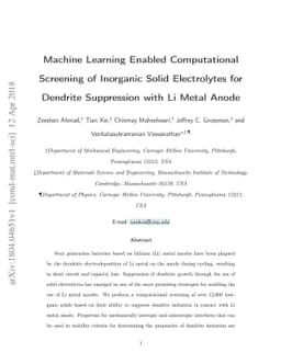 Machine Learning Enabled Computational Screening of Inorganic Solid
  Electrolytes for Dendrite Suppression with Li Metal Anode