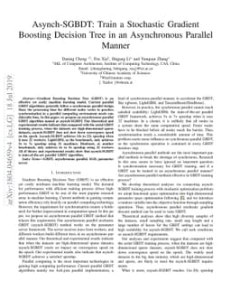 Asynch-SGBDT: Asynchronous Parallel Stochastic Gradient Boosting
  Decision Tree based on Parameters Server