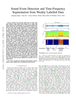 Sound Event Detection and Time-Frequency Segmentation from Weakly
  Labelled Data