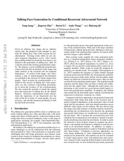 Talking Face Generation by Conditional Recurrent Adversarial Network