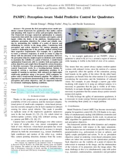 PAMPC: Perception-Aware Model Predictive Control for Quadrotors