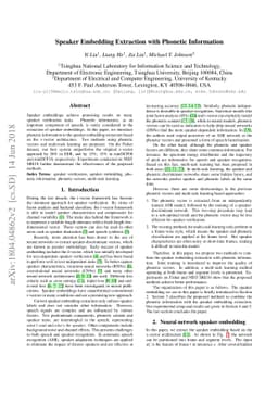 Speaker Embedding Extraction with Phonetic Information