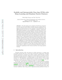 Scalable and Interpretable One-class SVMs with Deep Learning and Random
  Fourier features