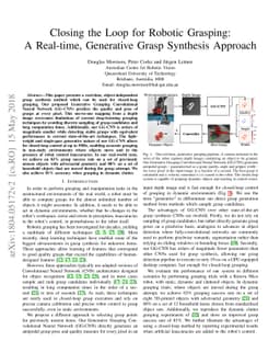 Closing the Loop for Robotic Grasping: A Real-time, Generative Grasp
  Synthesis Approach