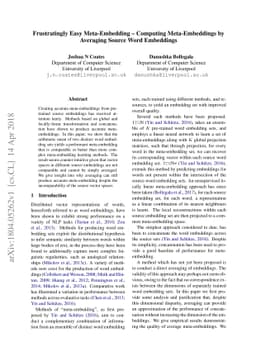 Frustratingly Easy Meta-Embedding -- Computing Meta-Embeddings by
  Averaging Source Word Embeddings