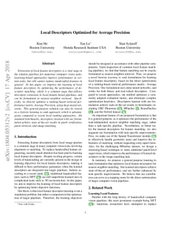 Local Descriptors Optimized for Average Precision
